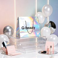 Sacs cadeaux de luxe en papier laser argenté avec poignées, sacs de shopping personnalisés avec logo imprimé pour mariage, fête, emballage de boutique