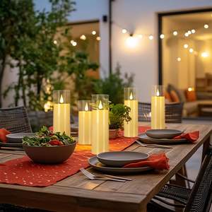 Ensemble de 5 bougies LED sans flamme en verre blanc pour la décoration de la maison, vente en gros - Product Image 3