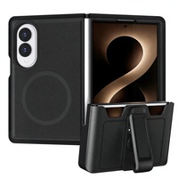 Casing Magnetik iPhone Duo Defender, Casing Ponsel Samsung Fold 8 Heavy Duty Rugged Anti Benturan, Penutup Dua Lapis dengan Klip