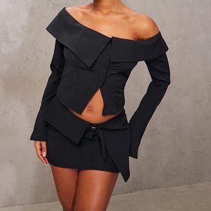 New Cardigan Buttoned Navel Long Sleeve Top Slim Short Skirt Women's 2 Piece <b>Set</b> Fashion - Product Image 6