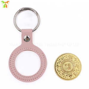 AA sikke tutucu anahtarlık el-dikişli sobrimedallion madalyon 34mm sikke boyutu yapılmış dayanıklı PU deri cips kurtarma belirteçleri dahil - Product Image 3