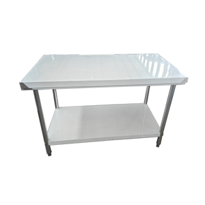 Établi <span class=keywords><strong>de</strong></span> cuisine Offre Spéciale à double couche <span class=keywords><strong>Plan</strong></span> <span class=keywords><strong>de</strong></span> <span class=keywords><strong>travail</strong></span> carré en acier inoxydable régulier avec éclaboussure arrière pour boulangerie - Product Image 2