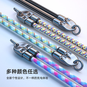 Wanlisheng Type <b>C</b> To Type <b>C</b> Data Cable 240W Fast <b>Charging</b> Phone Lanyard Nylon Braided With Holder For Mobile Devices - Product Image 3