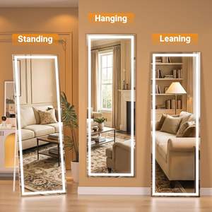 Espejo LED Winnice de 71 x 28 Pulgadas, Ajustable en Longitud, con Luces Atenuables, 3 Colores de Iluminación, Espejo de Pie para Cuerpo Entero - Product Image 5