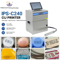 Imprimante jet d'encre continu à petits caractères haute vitesse IPS-C240 avec encre blanche CE pour le codage des bouteilles en verre