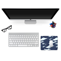 Tapis de souris de bureau sur mesure, carré, antidérapant, en caoutchouc, pour jeux, motif vague bleue japonaise, imperméable, petit tapis de souris carré, en stock