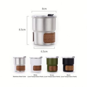 New Arrival 300ml 10oz Stainless Steel Thermal Tumbler Cup Fashionable Stack Coffee Travel Tumbler Vacuum <b>Flask</b> <b>Bottle</b> - Product Image 2