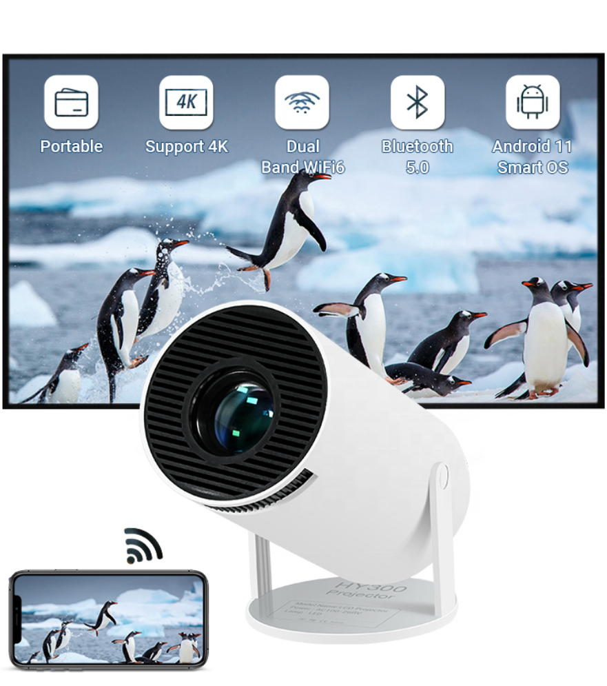 HY300 ミニプロジェクター HD 720P WiFi LED mj-1546 Amazon.com: HY300 Android Mini Projector with WiFi and