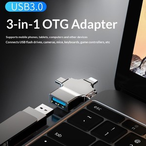Type-C 4-in-1 <span class=keywords><strong>Micro</strong></span> USB OTG อะแดปเตอร์แปลง USB3.0โทรศัพท์มือถือแท็บเล็ตแล็ปท็อปเครื่องอ่านการ์ด TF สำหรับ Android IOS - Product Image 4