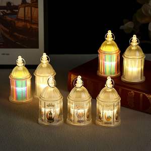 Pequeña Lámpara de Cristal LED con Forma de Vela, Linterna Árabe para el Festival del Medio Oriente, Eid Mubarak, Luz de Vela LED, Adornos Festivos para el Hogar - Product Image 1