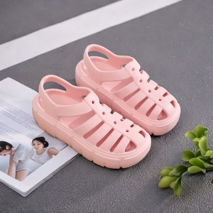 Sandalias de EVA Gruesas para Exteriores con Punta Abierta, Correa con Hebilla, Antideslizantes, para Todas las Estaciones, Color Beige Sólido, Parte Superior de PU para Mujer - Product Image 3