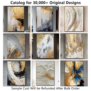 Dipinto Astratto Dorato <span class=keywords><strong>su</strong></span> <span class=keywords><strong>Tela</strong></span>, Arte da Parete Materica, Dipinto con Foglia d'Oro, Decorazione Murale Boho, Grande Quadro Moderno e Luminoso per Hotel - Product Image 5