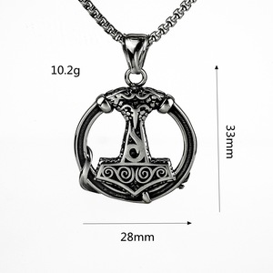 Viking Thor's Hammer Stainless Steel Pendant Necklace Men's Fashion Jewelry Gift <b>Dropshipping</b> Wholesale - Product Image 4