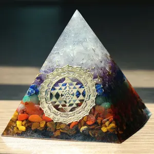 Generator Energi Chakra Kristal Piramida Orgone untuk Perlindungan EMF & Penyembuhan-Meditasi Piramida Ortonit