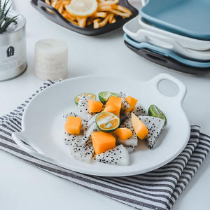 Disque en céramique binaural nordique assiette de petit déjeuner gâteau chérie fruits <span class=keywords><strong>cuisine</strong></span> occidentale assiette domestique - Product Image 3