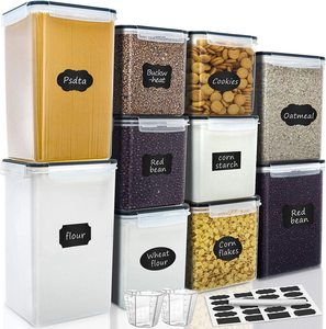 10 PACK Plastic Airtight Kitchen & Pantry Organization Large Tall Airtight Food Storage Containers Grain storage box