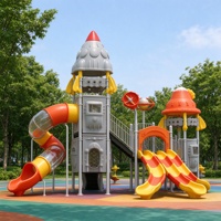 Ensemble de toboggans pour aire de jeux extérieure pour enfants avec toboggan tubulaire et toboggan ondulé pour les acheteurs de matériel de maternelle et de parcs, qualité commerciale
