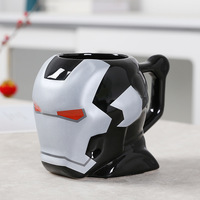 Tasse à café en céramique 3D en forme de masque rouge, style super-héros unique, pour la maison, le bureau, cadeau, récipient à boisson original