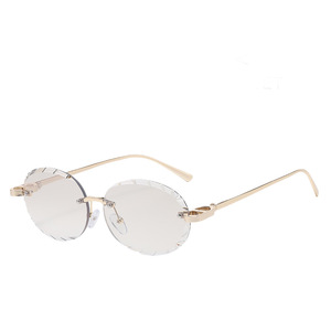 Gafas de Sol Ovaladas sin Montura, Protección UV400, Marco Metálico, Estilo Retro, Unisex, Protección Solar para Adultos 2026 - Product Image 1