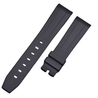 Sangle de plongée respirante incurvée de 20 mm en caoutchouc FKM pour bracelets de montre de mode de créateur
