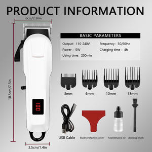 Tondeuse à cheveux professionnelle pour barbier, ensemble en acier inoxydable, utilisation à domicile, hôtel, rechargeable, longueurs réglables, <span class=keywords><strong>barbe</strong></span> pour homme - Product Image 2
