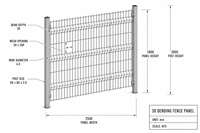 Clôture de sécurité en fil d'acier soudé 3D, pliage en V, bonne stabilité, galvanisée à chaud, revêtement PVC, antirouille, utilisée pour les jardins et les autoroutes