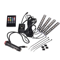 Nueva Tira de Luces LED RGB de 12V con Control Inalámbrico para Interiores de Auto, Luces Decorativas de Ambiente para el Piso del Vehículo