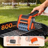 Nettoyeur de barbecue rechargeable, 800 tr/min, 3000 mAh, 304 poils, cadeau idéal pour les hommes