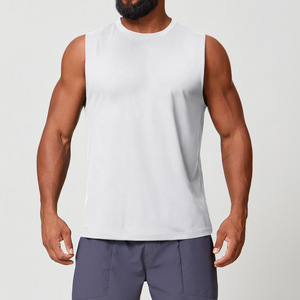 <span class=keywords><strong>Débardeur</strong></span> sans manches pour hommes athlétisme Yoga Fitness solide respirant évacuant l'humidité course à pied plaine entraînement Gym basket-ball débardeurs pour hommes - Product Image 2