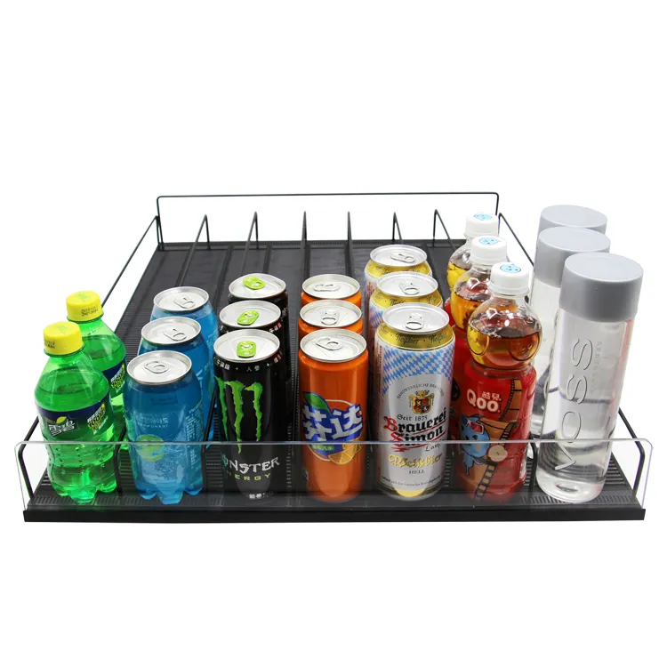 Présentoir en métal pour boissons, refroidisseur pour alimentation automatique, étagère à roulettes, 1 pièce