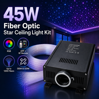 Kit de plafonnier à fibres optiques 45W, moteur d'éclairage LED RGB avec télécommande RF via application, 1200 fibres