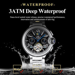Poedagar 1413 Fashion Man Wristwatch Tourbillon Stainless Steel Waterproof Automatic Mechanical <b>Men's</b> Wrist <b>Watch</b> for <b>Men</b> Reloj - Product Image 5