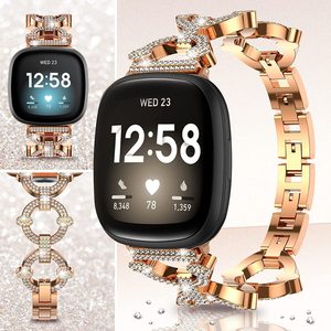 Металлический браслет на запястье для Fitbit Sense <span class=keywords><strong>2</strong></span>, сменный Браслет с регулируемой цепочкой, Алмазный ремешок для часов, для Fitbit Versa, 4/<span class=keywords><strong>3</strong></span> наоборот - Product Image 4