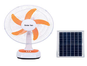 Ventilador de Mesa <span class=keywords><strong>Solar</strong></span> OEM de 16 Polegadas com Bateria, Lâmpada Globo de 3W, Saída USB DC e Luz Noturna LED - Product Image 1