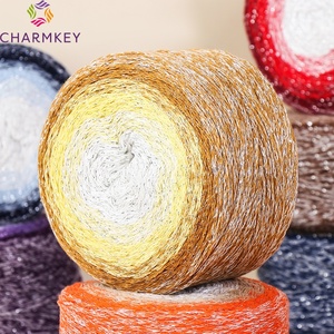 Prix surprise 87% <span class=keywords><strong>coton</strong></span> 13% <span class=keywords><strong>fil</strong></span> d'argent 200g dégradé creux <span class=keywords><strong>coton</strong></span> gâteau <span class=keywords><strong>fil</strong></span> à tricoter pour Crochet sacs - Product Image 3
