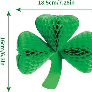 Décorations de fête en nid d'abeille trèfle pour la Saint-Patrick, ornements verts <span class=keywords><strong>irlandais</strong></span> pour la fête du chapeau - Product Image 3