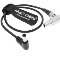 Câble coaxial tressé à angle droit DC vers 2 broches mâle de Alvin's Cables pour émetteur Teradek Bolt, caméras phares Z-CAM E2