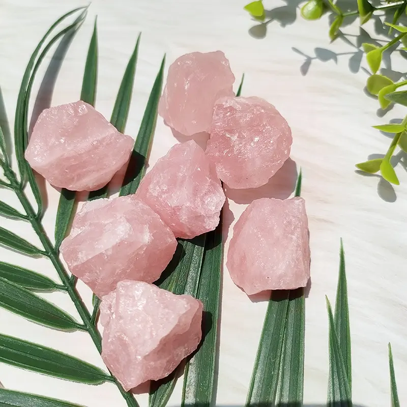Pierre précieuse naturelle cristal pierre brute en vrac quartz rose pierre brute pour la décoration de guérison