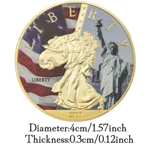 États-Unis d'Amérique Statue de la Liberté Pièce Souvenir Plaqué Or Cadeau de Collection Liberty Challenge Coin