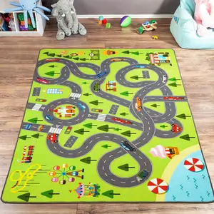 Tapis de jeu Hop and Count avec alphabet coloré et conception d'animaux tapis de jeu antidérapant pour enfants tapis de sol doux tapis salle de jeux