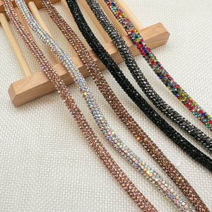 3mm,4mm,5mm,6mm Rhinestone Cotton Cord For Clothing Accessories Rhinestone Tube Rhinestone Round Strip for Shoes