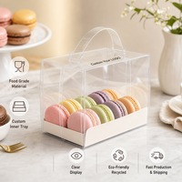 Boîte en plastique PET transparente personnalisée, anti-buée, pliable, pour l'emballage de gâteaux en tranches, pâtisseries, présentoir de vente au détail