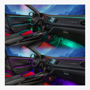 Bande lumineuse intérieure de voiture K5 personnalisable, éclairage relaxant, options de couleurs RVB, synchronisation avec <span class=keywords><strong>la</strong></span> musique - Product Image 5
