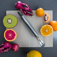 Roestvrijstalen sinaasappel- en citroenschiller met ergonomische gebogen handgreep, 300-serie, voedselveilige keukenhulp voor fruit en groenten