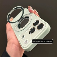 Coque de téléphone pour iPhone 18PRO avec miroir en verre, support magnétique 360°, protection intégrale anti-chute pour iPhone 17