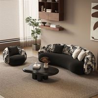 Canapé sectionnel de style rétro en suède imprimé avec rembourrage en éponge pour petit salon, salon de beauté, magasin de vêtements, canapé de réception