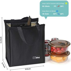 Sacs de refroidissement isolants, apparence Simple, noir, Double poignée, sac pour lunch isolé, <span class=keywords><strong>2021</strong></span>, prix d'usine - Product Image 3