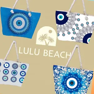 LULU LUCY sacs de plage d'été imprimés en toile mauvais œil