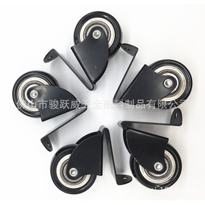 Furniture Casters 40mm Black Rigid Dual Bearings Silent Wheel For Chair - Product Image 5