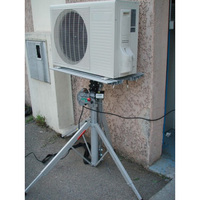 Plateforme élévatrice électrique portable de 120 kg avec stabilisateurs pour climatiseurs et plateforme tournante